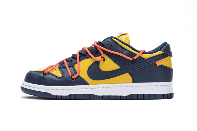 Men's Dunk Low Navy/Yellow Shoes 0392